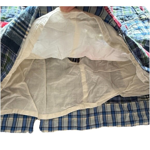 American Eagle Outfitters Madras Plaid Patchwork Micro Mini Skirt  Sz 8 Y2K VTG - Picture 4 of 9